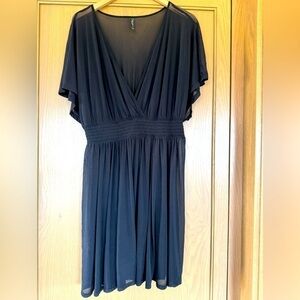 Torrid Sheer Black V-Neck Elastic Waist Dress/Cover Up - size 1